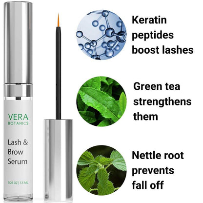 Vera Botanics Lash & Brow Booster Serum – Longer, Fuller Lashes & Thicker Brows
