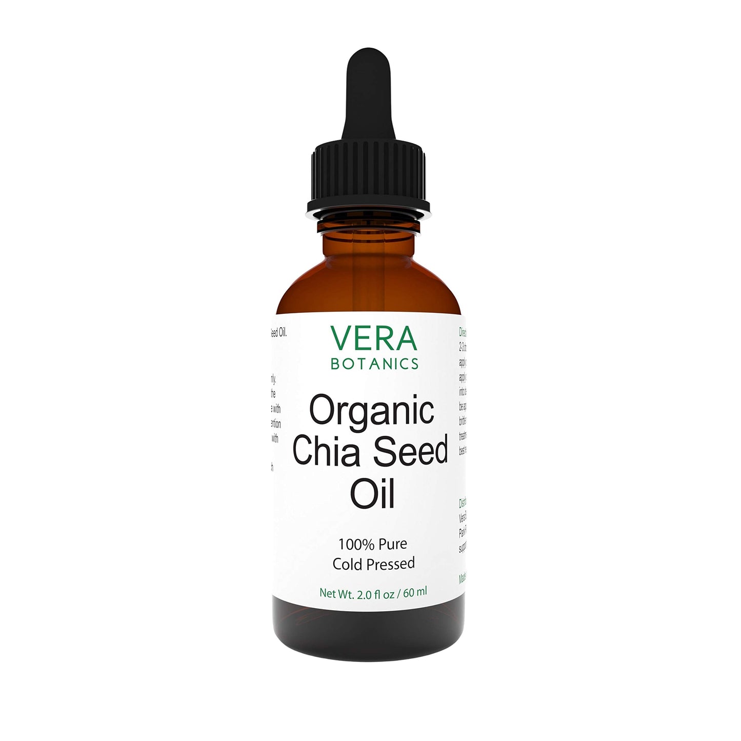 Vera Botanics Organic Chia Seed Oil – 100% Pure, Cold-Pressed, Unrefined