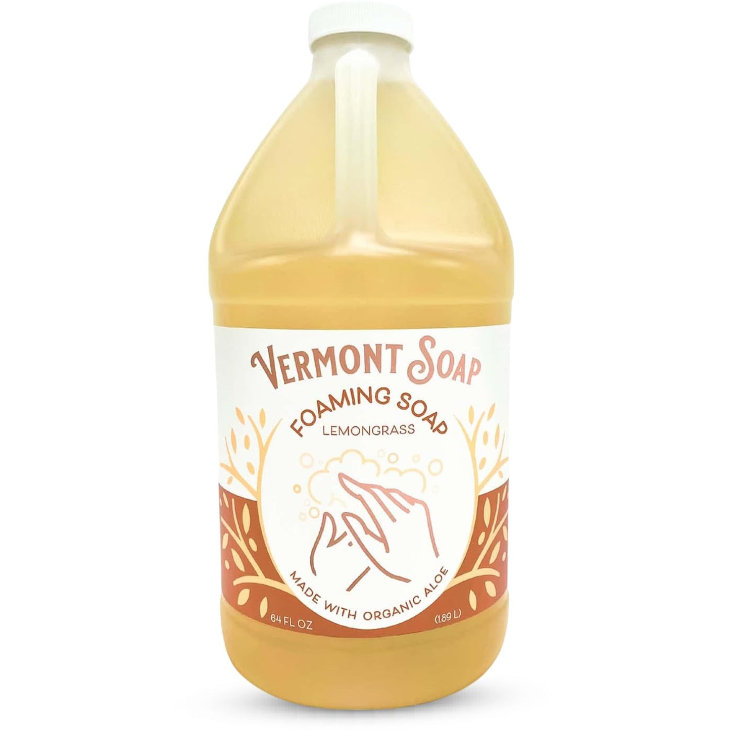 VERMONT SOAP Lemongrass Zen Foaming Hand Soap – Fragrance-Free, Moisturizing, 64 oz