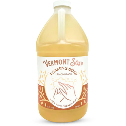 VERMONT SOAP Lemongrass Zen Foaming Hand Soap – Fragrance-Free, Moisturizing, 64 oz