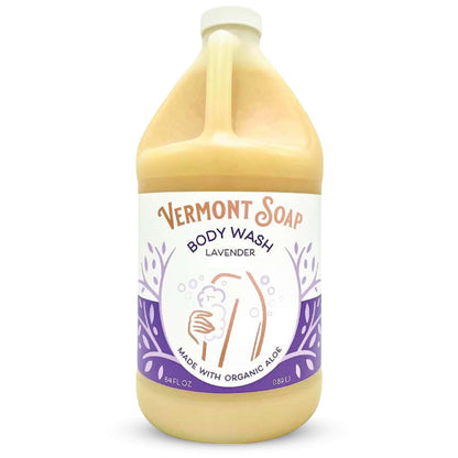 VERMONT SOAP Natural Body Wash with Shea Butter – Unscented, 64 oz