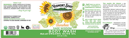 VERMONT SOAP Unscented Body Wash with Shea Butter – 64 oz, Fragrance Free