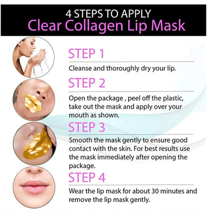 VERONNI 24K Golden Crystal Lip Masks – Hydrating Lip Plumper & Collagen Care (30 Pcs)