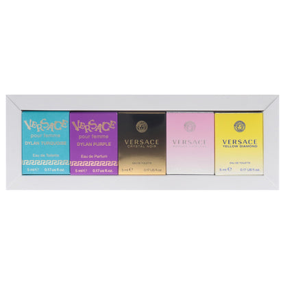 Versace Miniatures Collection for Women – 5 Pc Fragrance Gift Set | Travel-Ready Luxury