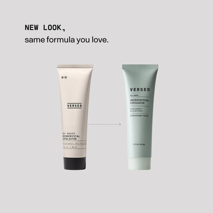 Versed Day Maker Microcrystal Exfoliating Cleanser – Creamy, Biodegradable Microcrystals, Vegan (3 oz)