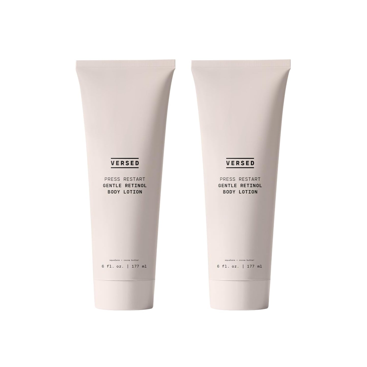 Versed Press Restart Retinol Body Lotion, 2 Pack – Lightweight Skin Firming Moisturizer with Cocoa Butter, Squalane & Vitamin E