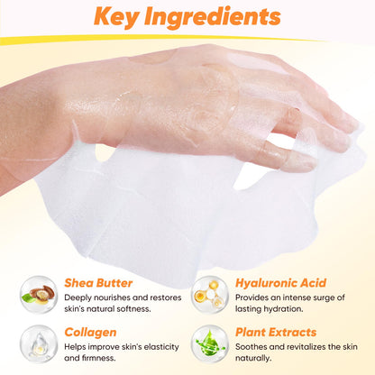 VESPRO 60-Pack Collagen Facial Masks – Hydration for All Skin Types (12 Types x 5 Pcs)