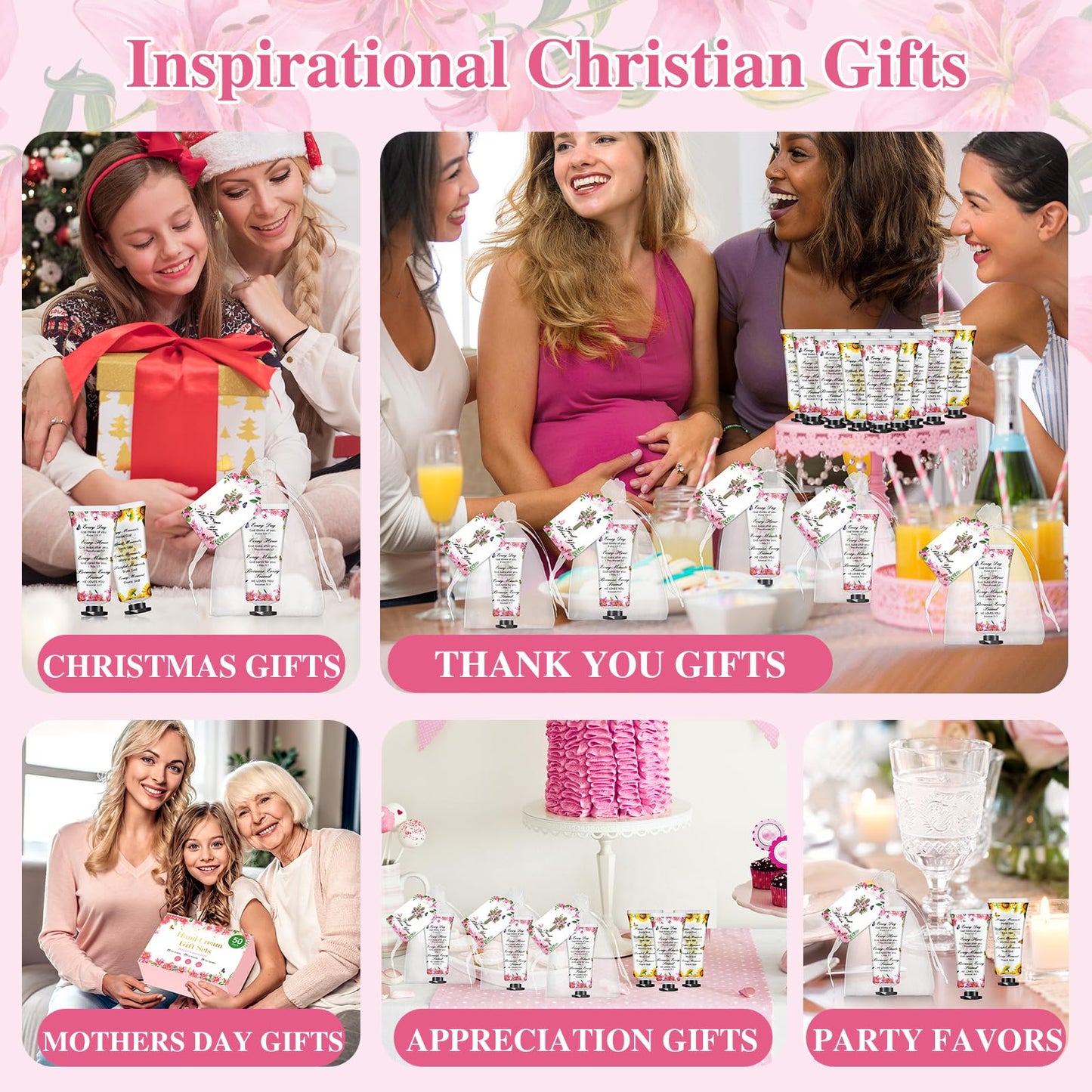 VESPRO 50-Pack Christian Hand Cream Gifts with Prayer Cards | Bible Verse Gifts for Women