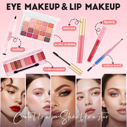 VESPRO All-In-One Makeup Kit for Teens | Beginner Friendly, Travel-Ready Set