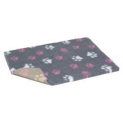Vetbed Non Slip Pink & White Paw Grey