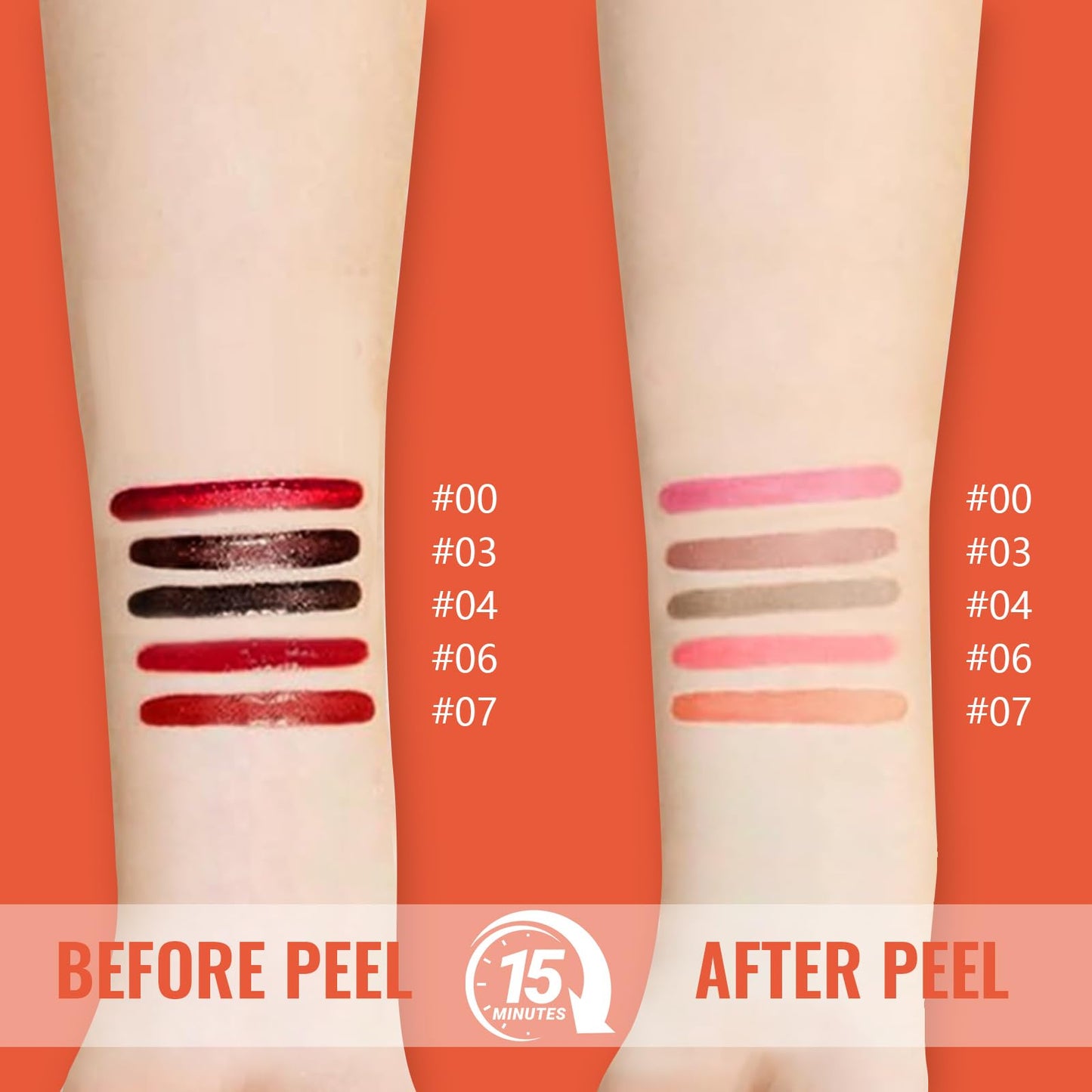 Vevivia Beauty 4pcs Lip Stain Peel Off – Long-Lasting Lip Liner Stain, Waterproof & 2-in-1 Matte (Cocoa, Rose, Nude, Mauve)