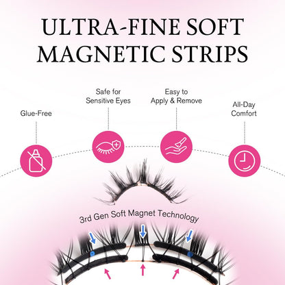VEYESBEAUTY AnimeWink Magnetic Lashes with Applicator – Reusable, Glue-Free