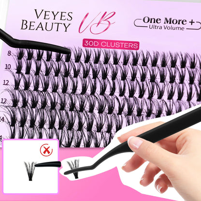 VEYESBEAUTY Lash Clusters UltraVolume: 3D Layered DIY Lashes Tray (30D & 40D)