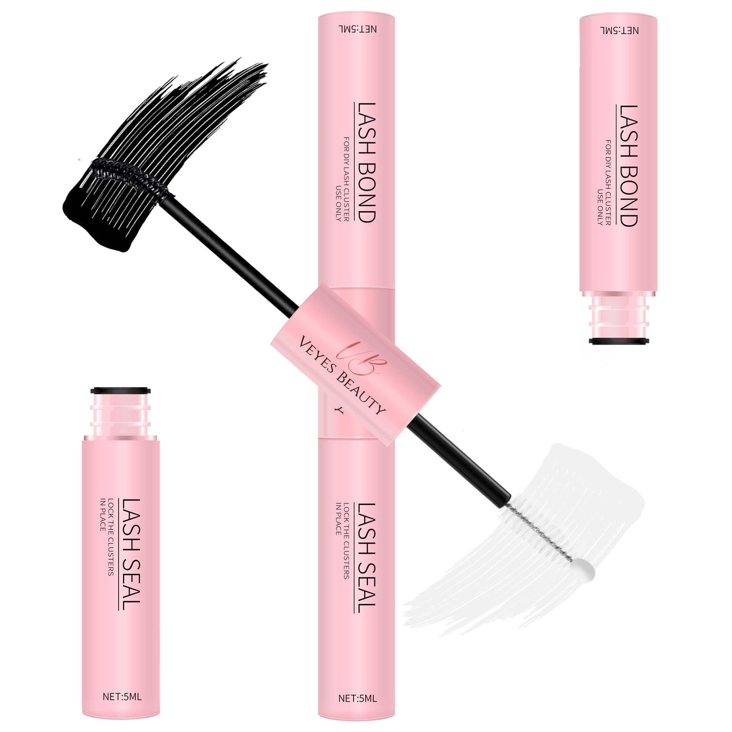 VEYESBEAUTY Lash Bond & Seal Waterproof 2-in-1 Lash Glue – DIY Cluster Lashes (5ml + 5ml)