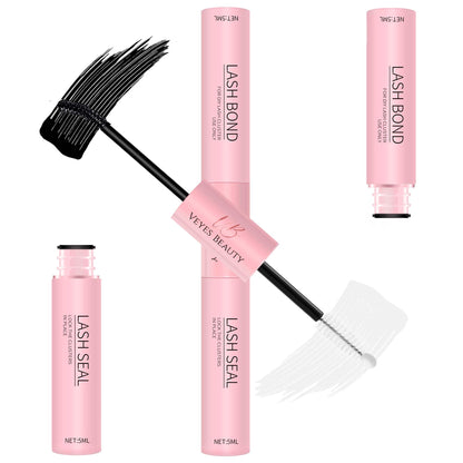 VEYESBEAUTY Lash Bond & Seal Waterproof 2-in-1 Lash Glue – DIY Cluster Lashes (5ml + 5ml)