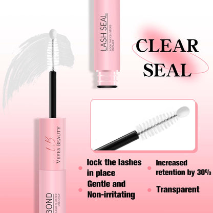 VEYESBEAUTY Lash Bond & Seal Waterproof 2-in-1 Lash Glue – DIY Cluster Lashes (5ml + 5ml)