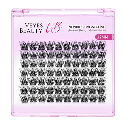 VEYESBEAUTY Lash Clusters – DIY False Eyelashes, Five-Second Series, LuxeBold 12mm Wispy