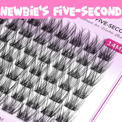 VEYESBEAUTY Lash Clusters – DIY False Eyelashes, Five-Second Series, LuxeBold 12mm Wispy