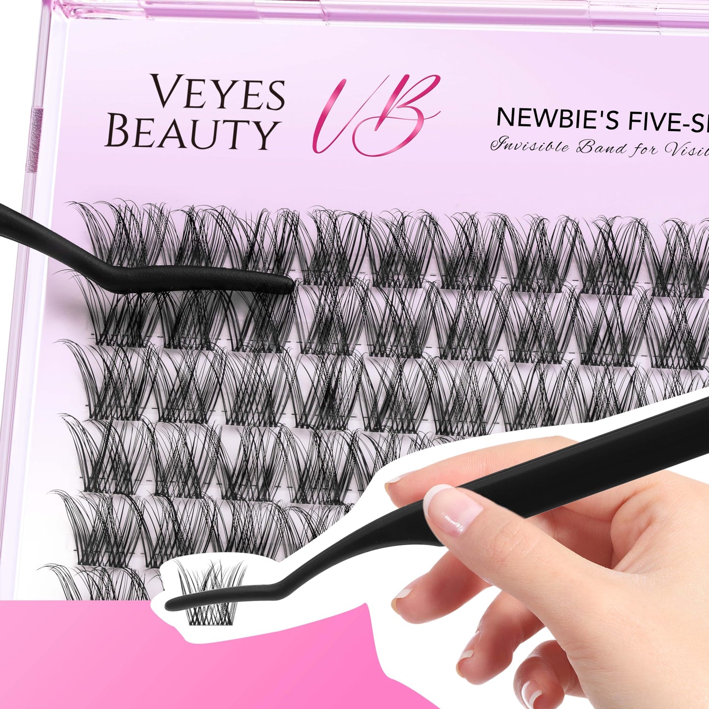 VEYESBEAUTY Lash Clusters – DIY False Eyelashes, Five-Second Series, LuxeBold 12mm Wispy