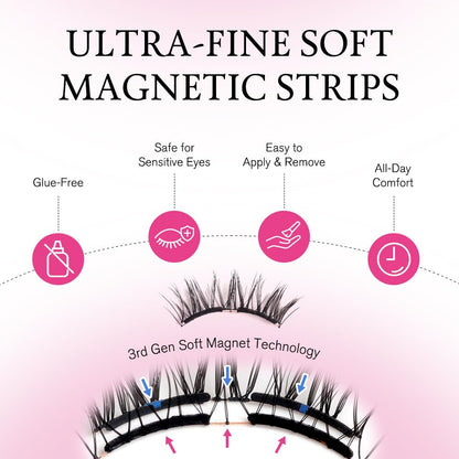 VEYESBEAUTY NomSpirit Magnetic Lashes with Applicator – Glue-Free, Reusable