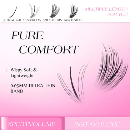 VEYESBEAUTY One More+ Lash Clusters Tray – DIY Wispy Lashes, Bottom 7D 30D 40D Mix