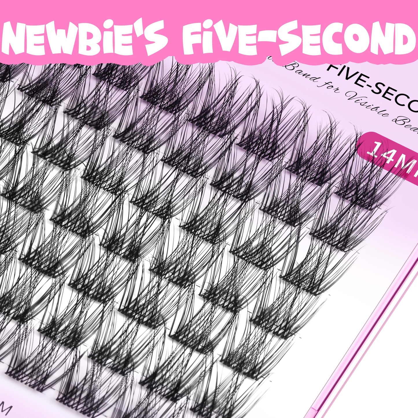 VEYESBEAUTY Lash Clusters — DIY False Eyelashes, Wispy 14mm, Newbie Five-Second Series
