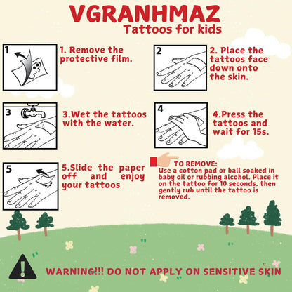 VGRANHMAZ Racing Car Temporary Tattoos – 58 Designs for Kids Parties