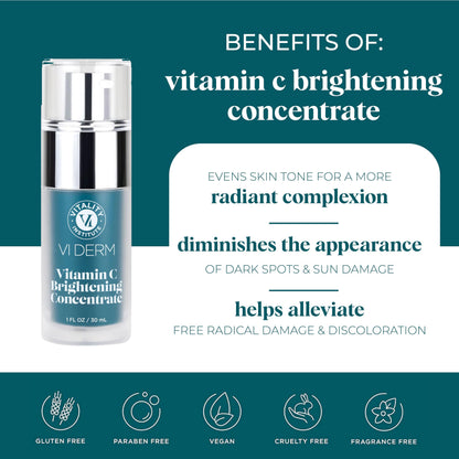 VI Derm Vitamin C Brightening Concentrate – 10% THD Ascorbate for Radiant, Even Skin