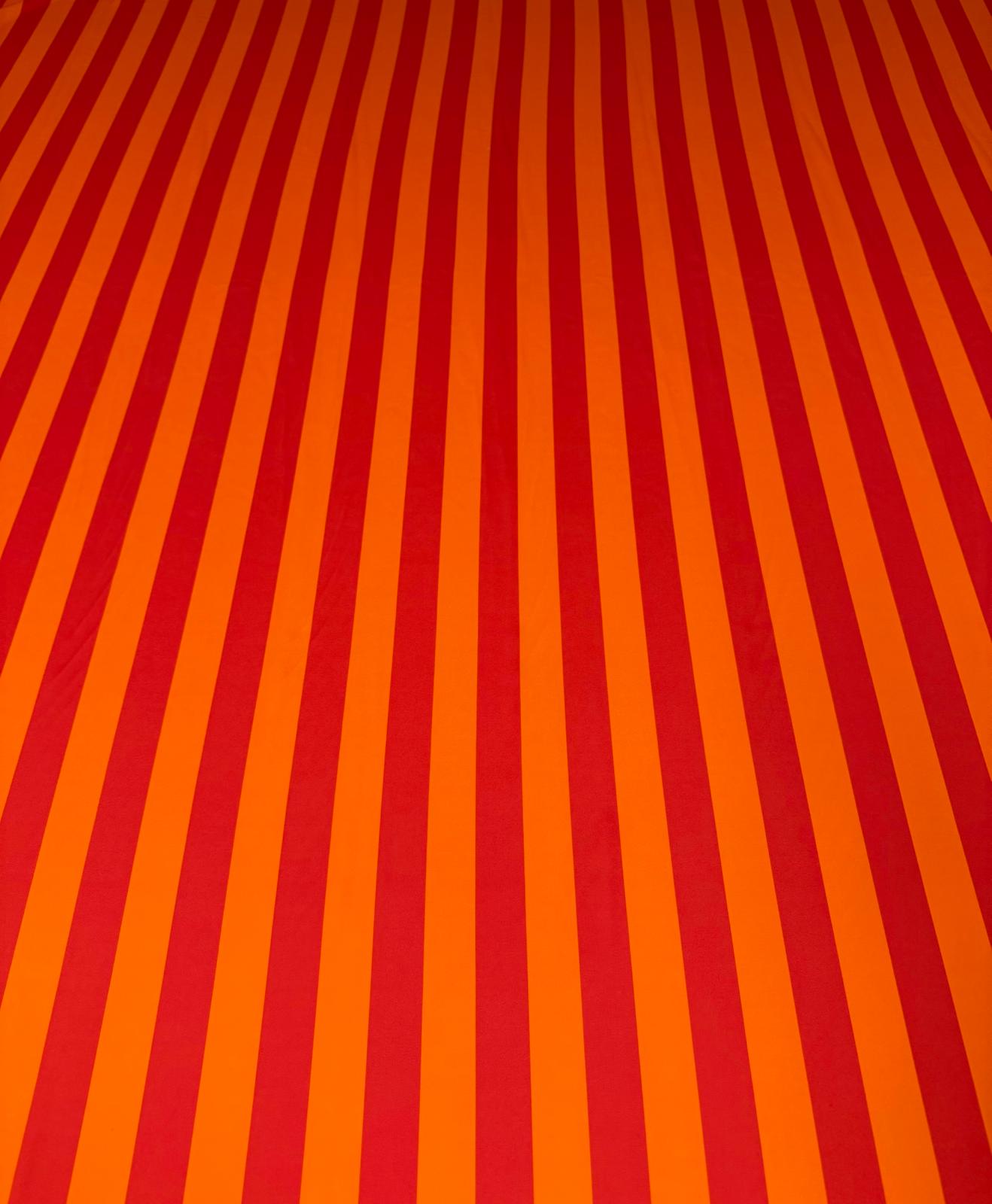 Vibrant Orange & Red Striped Fabric by the Metre