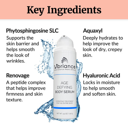 Vibriance Age Defying Body Serum – Hyaluronic Hydration for Crepey Skin (4.5 oz)