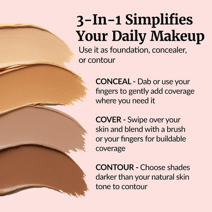 Vibriance Complexion Sticks – Lightweight 3-in-1 Foundation for Mature Skin (Light)
