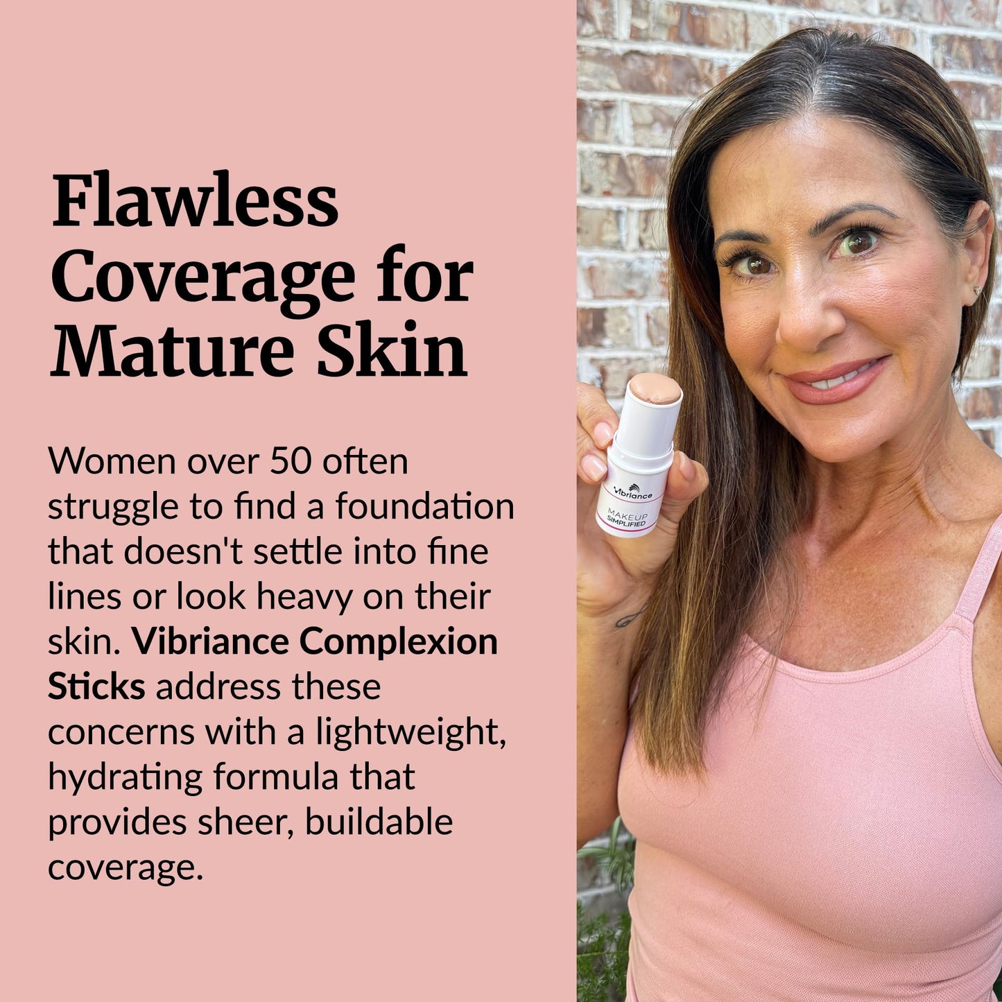 Vibriance Complexion Sticks – Lightweight 3-in-1 Foundation for Mature Skin (Light)