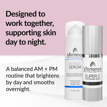 Vibriance Dynamic Duo Skincare Bundle – Super C Vitamin C Serum + Retinol Night Serum