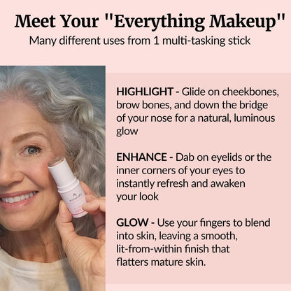Vibriance Highlighter Shimmer Stick – All-in-One Glow for Mature Skin | Illuminate