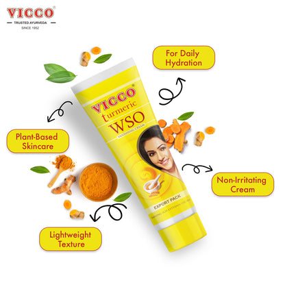Vicco Turmeric WSO Face Moisturizer Cream – 3 Tubes, 70+ Years of Ayurveda, Vegan