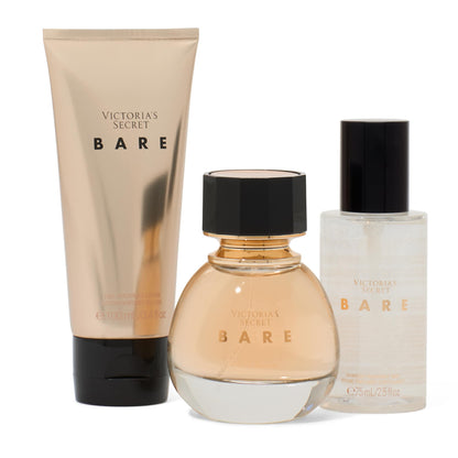 Victoria's Secret Bare 3 Piece Luxe Fragrance Gift Set – EDP, Travel Lotion & Shimmer Mist