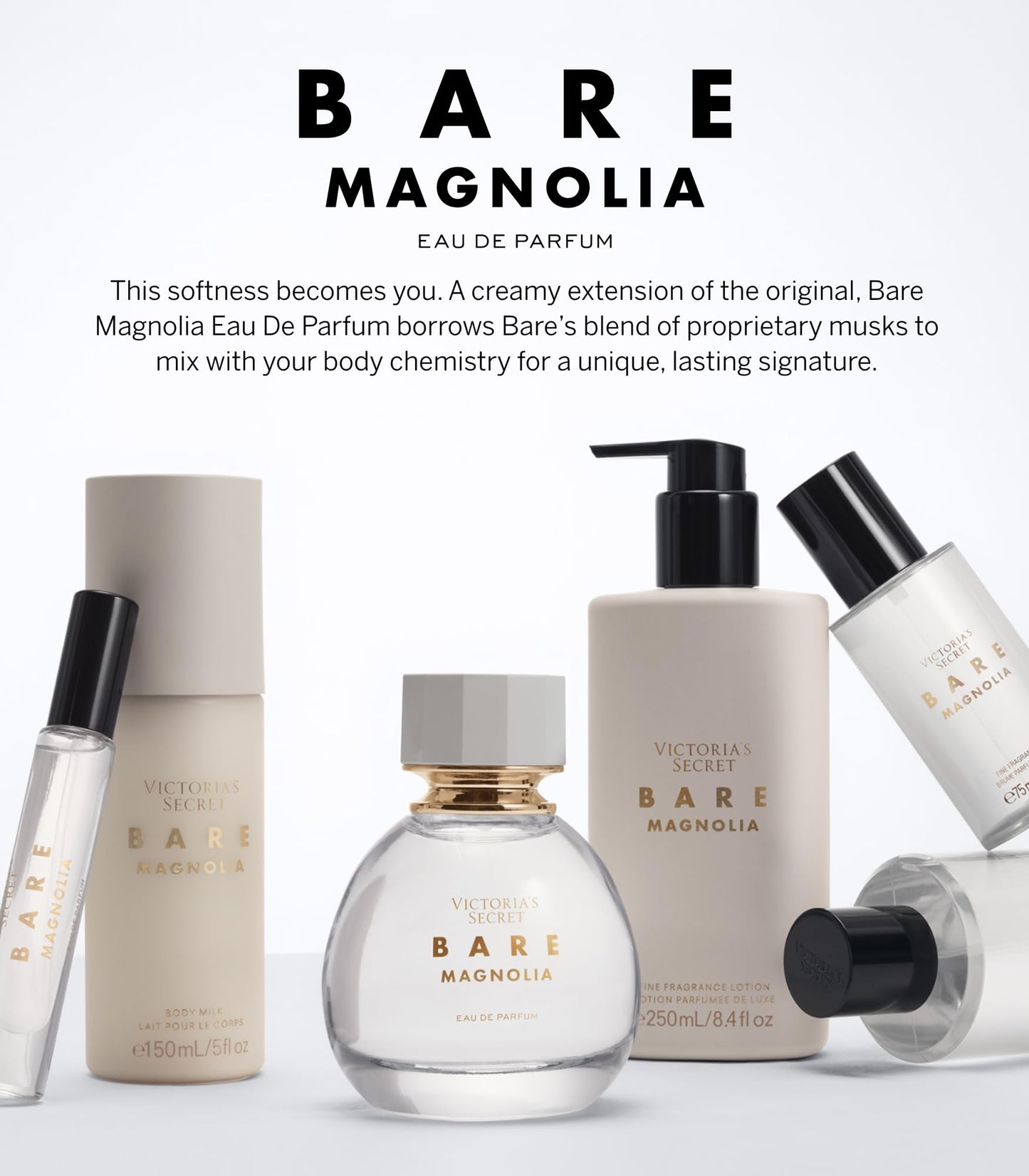 Victoria's Secret Bare Magnolia Fragrance Mist – Orange Flower, Magnolia Wood, Vanilla Musk | 8.4 oz