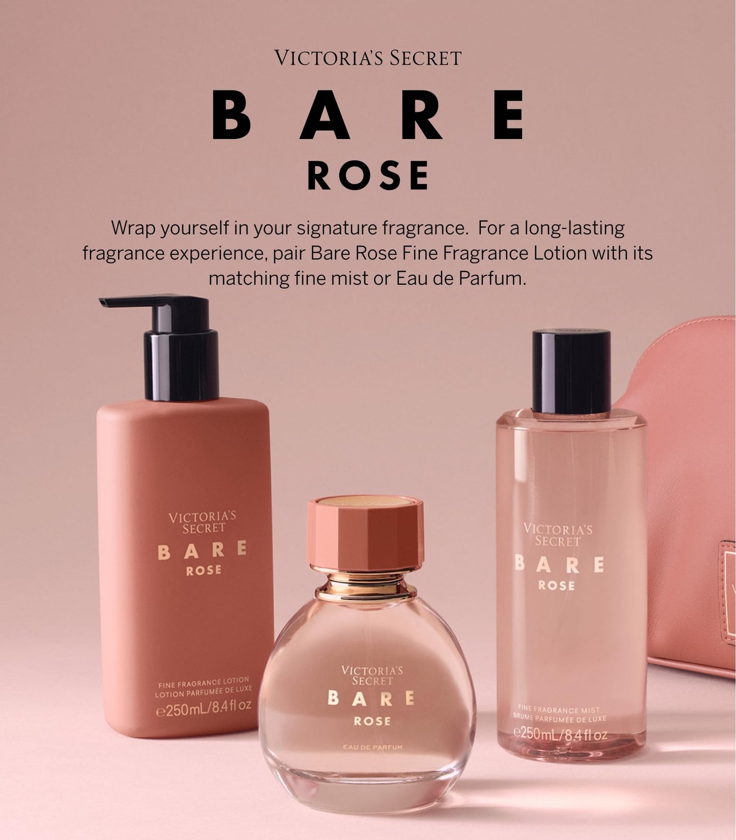 Victoria's Secret Bare Rose Fragrance Mist – Pear Skin, Rosa Centifolia & Sheer Woods | 8.4 oz