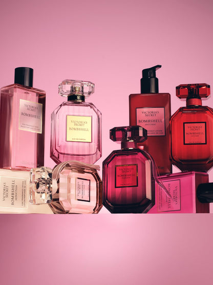 Victoria's Secret Bombshell 3-Piece Luxe Fragrance Gift Set – 1.7 oz EDP, Travel Lotion & Shimmer Mist