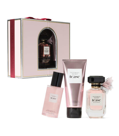 Victoria's Secret Tease 3-Piece Luxe Fragrance Gift Set – 1.7 oz EDP, Travel Lotion & Shimmer Mist