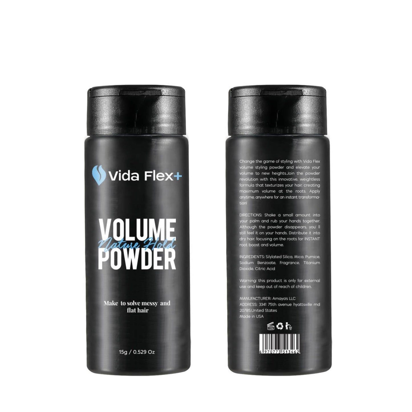 Vida Flex+ Hair Styling Powder – Volumizing, Texturizing & Matte Finish for Men – 15g