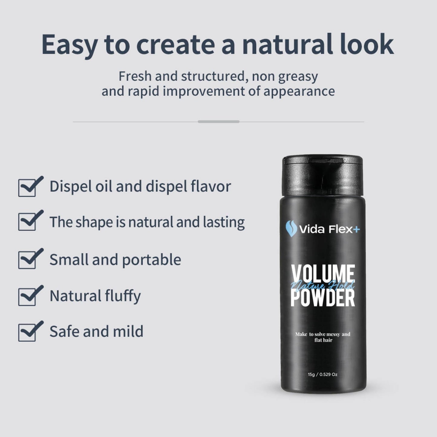 Vida Flex+ Hair Styling Powder – Volumizing, Texturizing & Matte Finish for Men – 15g