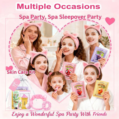 Vienflona 110PCS Spa Party Favors for Girls – Sleepover Gifts with Masks, Hand Cream, Lip Balm