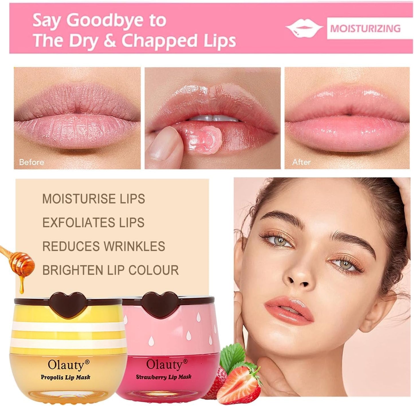 Vienflona 6-Piece Bee Lip Balm Honey Pot Gift Set – Overnight Moisturising Lip Mask with Sticks