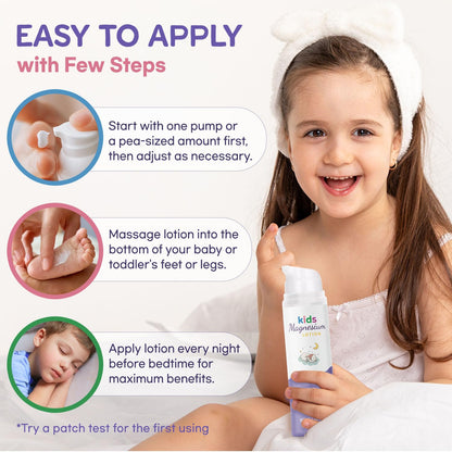 Vigority Magnesium Lotion for Kids & Babies Sleep – Bedtime Calming Cream with Lavender, Shea Butter & Vitamins