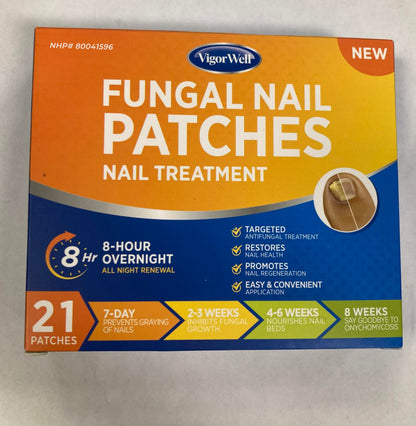 VigorWell Toenail Fungus Treatment Extra Strength - 32 Nighttime Hydrogel Patches for Overnight Nail Repair