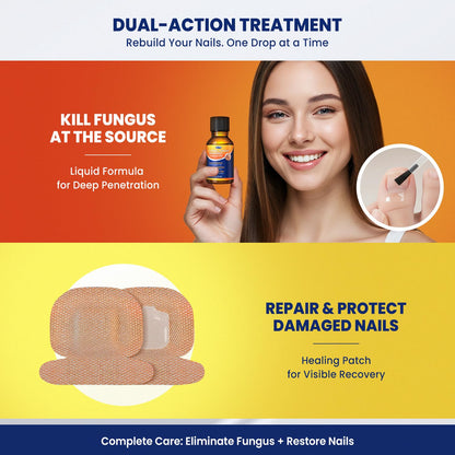 VigorWell Toenail Treatment Extra Strength – Dual Action Nail Repair Kit (30 ml Gel + 32 Patches)