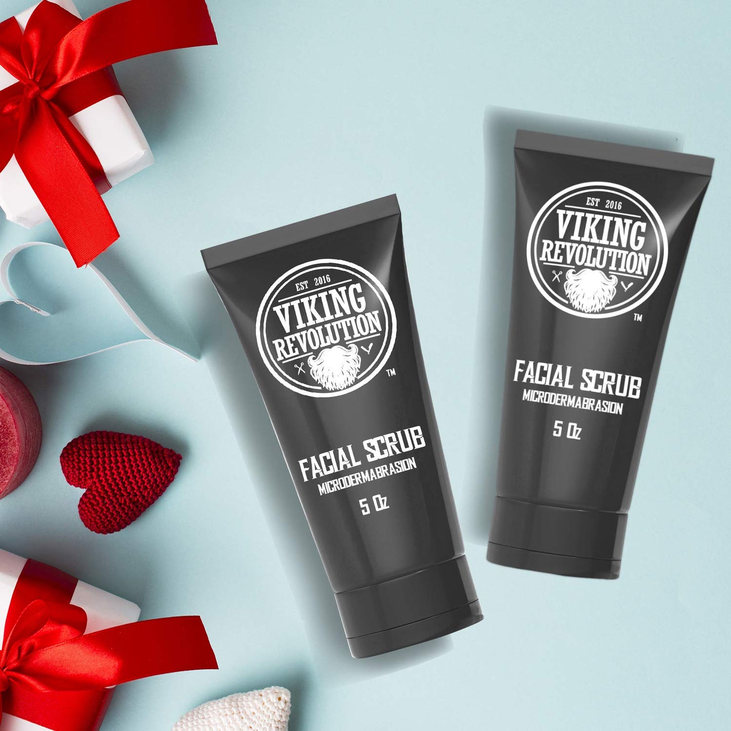Viking Revolution Microdermabrasion Face Scrub for Men – Deep Clean & Exfoliation (2 Pack)