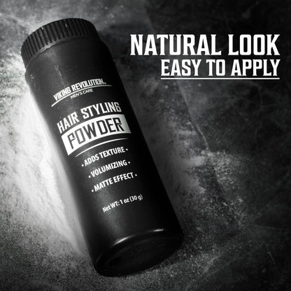 Viking Revolution Hair Styling Powder for Men – Matte Finish, Texture & Volume | 1 oz