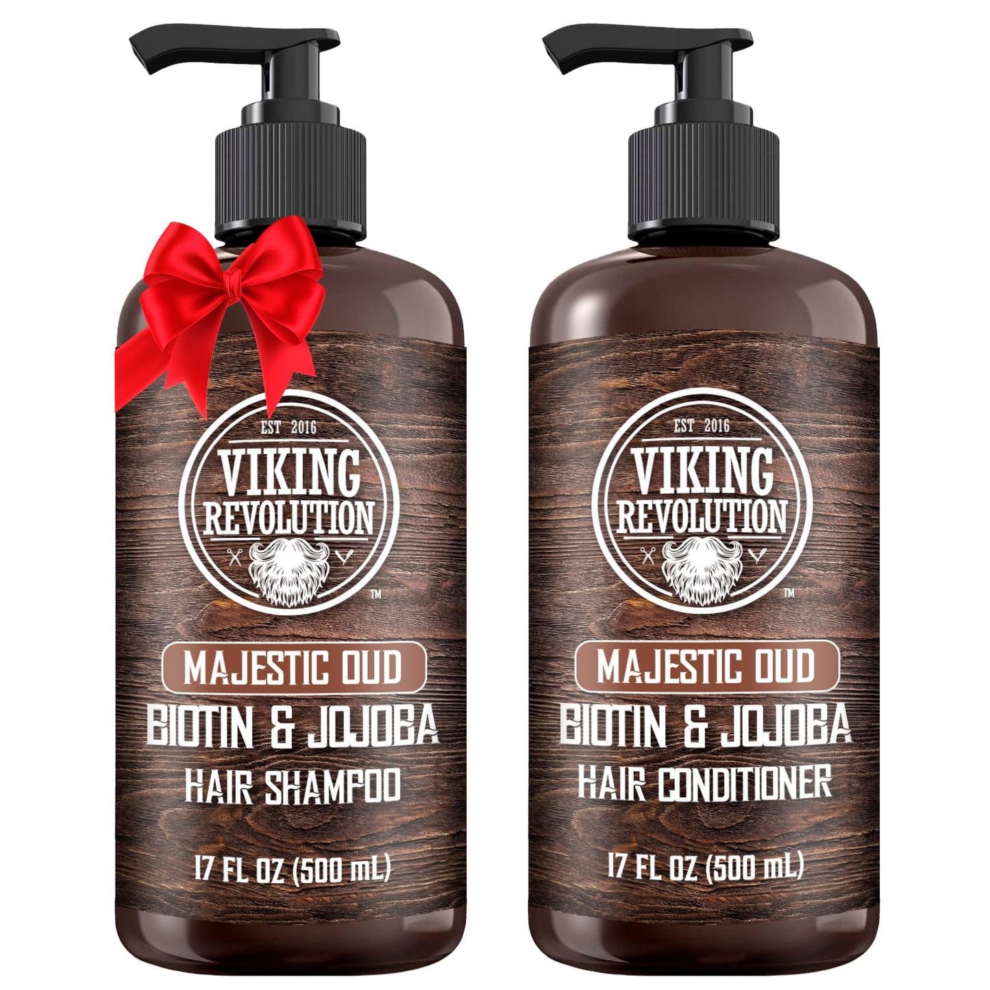 Viking Revolution Majestic Oud Men’s Shampoo & Conditioner Set with Biotin & Jojoba Oil – 17oz